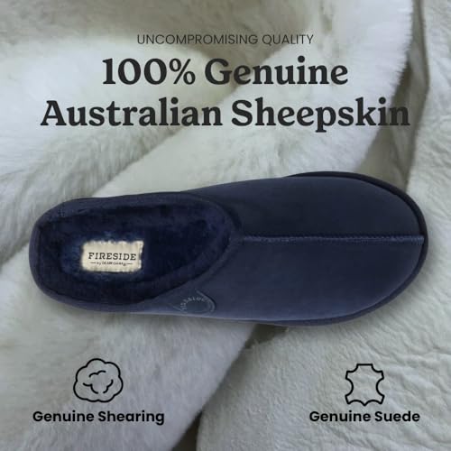 Image of Fireside by Dearfoams Men's Grafton Shearling Indoor /Outdoor Clog | Casual Slippers