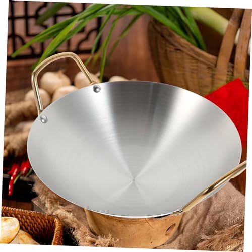 Wok pequeño de acero inoxidable con doble asa miniatura 5