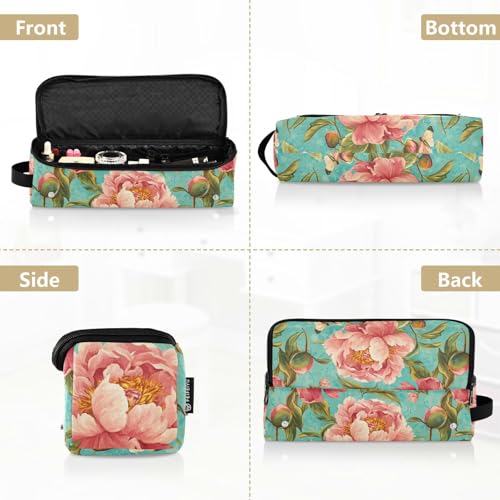Estuche de viaje 2 en 1 Sweet Red Peonies para rizador y plancha con tapete resistente al calor miniatura 5