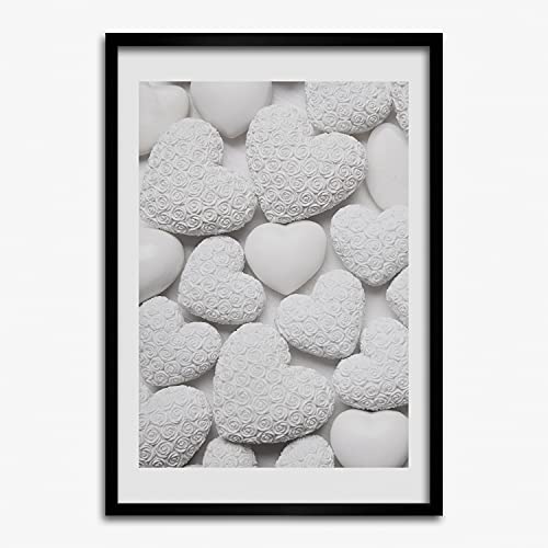 Cadre photo 50x70 cm en bois MDF Tulup tableau décoration murale coeurs