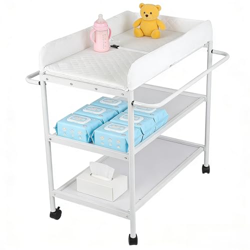 Wickeltisch-Wickelkommode Babypflegetisch-Mobiler Wickelkombi mit...