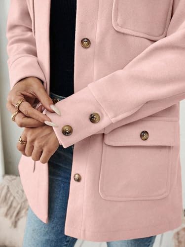 Women's 2024 Winter Fashion Coats Button Front Men's Solid Color Front Button Long Sleeve Pocket Jacket3