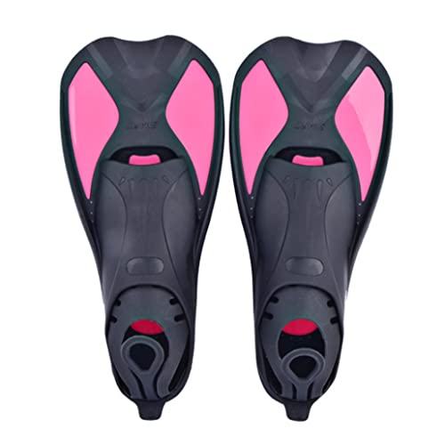 Aletas de buceo rosa de 23 cm y aletas de snorkel cortas de entrenamiento