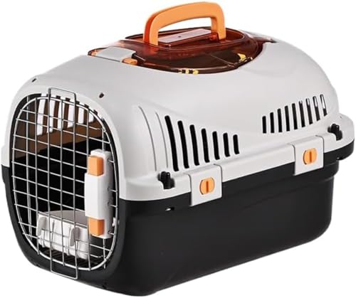 Livmorx 猫用航空輸送箱 ペット輸送箱 猫用輸送箱 ペット輸送バッグ 犬用輸送箱 ペット用 小型犬/猫用 旅行用ファッション 小型犬 防災用品 ペットハウス 散歩用 プラスチック製 耐荷重10キログラム 寸法:長さ50センチメートル × 幅32センチ