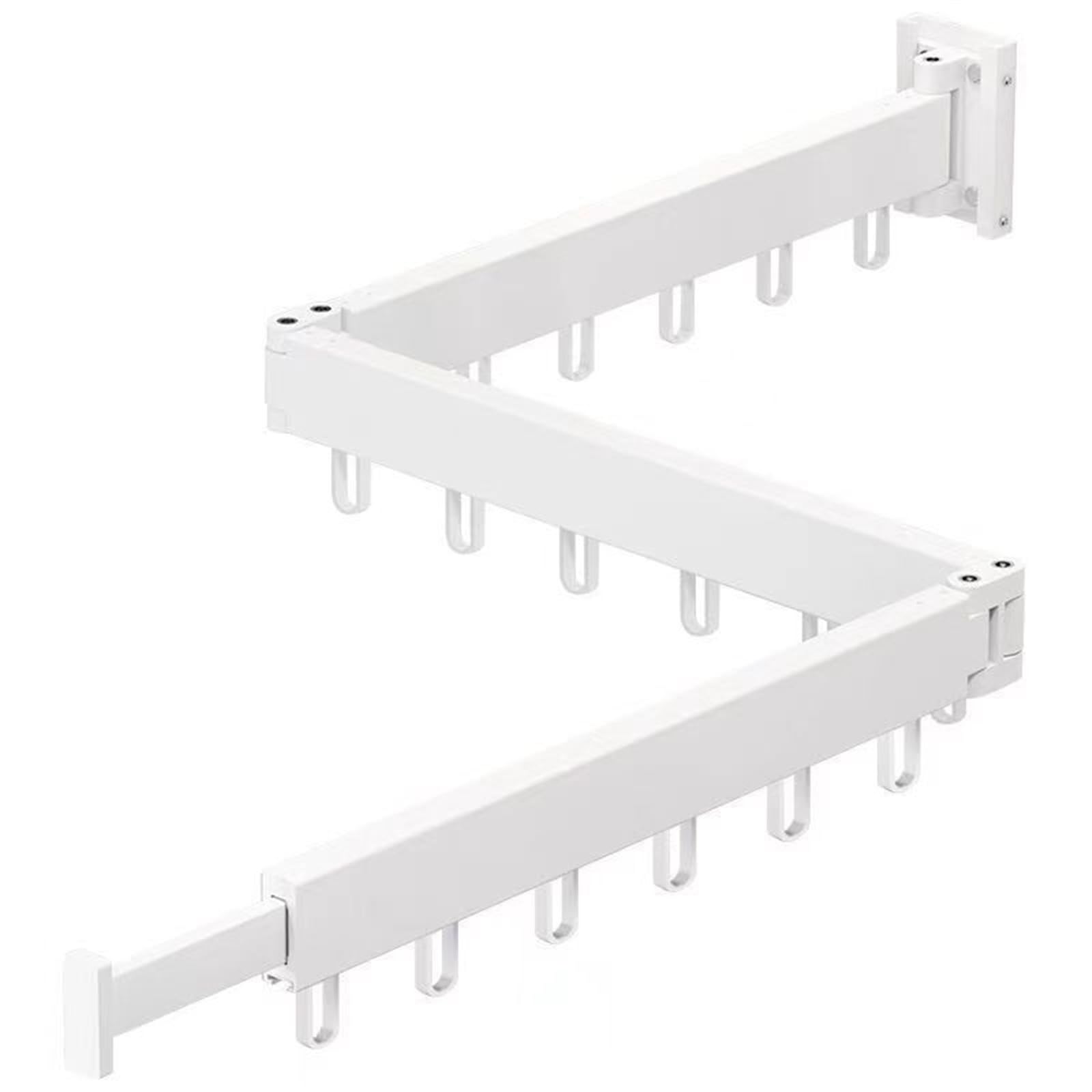 Stendibiancheria a Scomparsa a Parete Stendibiancheria a parete pieghevole estensibile Appendiabiti retrattile Portabiancheria da(2 Rod White)