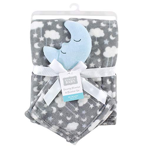 Image of Hudson Baby Unisex Baby Plush Blanket with Security Blanket, Moon Boy, One Size
