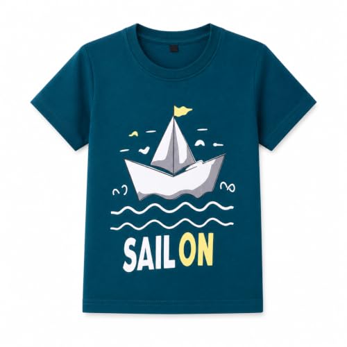 Image of T2F Boys Cotton Regular fit T-Shirts Pack of 5 |Soft Cotton Breathable Fabric | Half Sleeve Round Neck | Casual Wear Combo | Kids Clothing