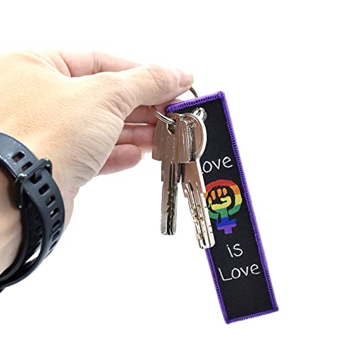 BDM Llavero tela de nylon bordado bandera LGTBIQ llavero tira orgullo Gay, hombre y mujer.