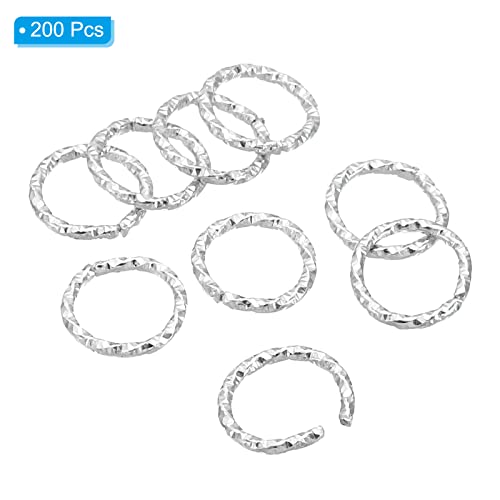 PATIKIL 1.2 x 10mm Wine Glass Charm Ring, 200 Pack Metal Earring Beading Hoop Twisted Open Jump Rings, White - Image 3