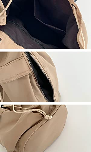 Caistre JS-XBB002-GREEN Women’S Drawstring Bucket Bag Nylon Crossbody Bag Tote Handbags Casual Hobo Shoulder Purse thumb #5