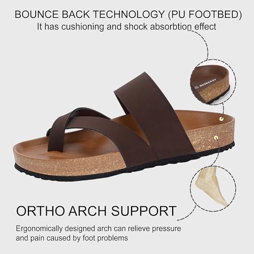 Image of Centrino Men's Berkin-Style Slip-On Sandals | Open Toe Design | Soft PU Footbed | Lightweight & Comfortable | Arch Support | On-Grip Sole | Casual Outdoor Wear (6864)