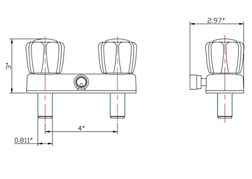 Image of Dura Faucet DF-SA100S-SN RV /Motorhome /Trailer Shower Faucet Valve Diverter with Smoked Acrylic Knobs (Brushed Satin Nickel)