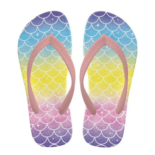Fish Scales Print Kids Sandals Flip Flops Girls Beach Shoes With Soft Footbed Non Slip Slippers Lightweight2