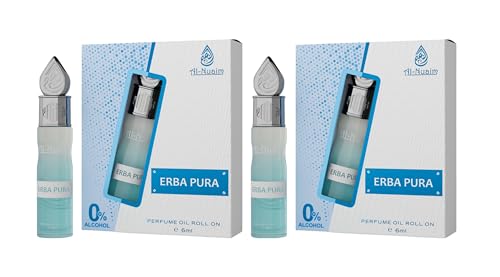 Image of Al-Nuaim Erba Pura Attar Roll On - Pack Of 2 (6ml each) | Unisex Attar | Alcohol Free