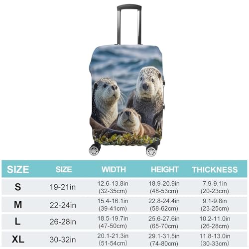 Sea Otters Travel Luggage Cover Washable Anti-scratch Suitcase Protector Dustproof Protective Cover Case for Wheeled Luggage Fits 19-32 Inch Luggage2