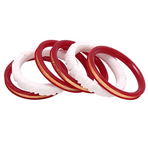 Generic Handcrafted Micro Gold Plated Pola with Conch Shell Bangles Original Shakha Pola Bangle Set of 6 Gift For Her Women Jewelry Indian Bangle Bracelets Kangan3