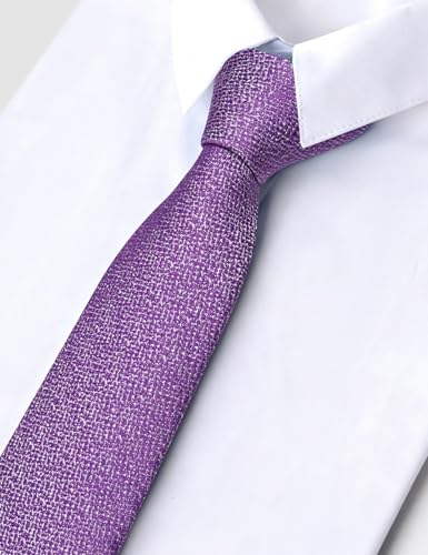Image of Barry.Wang Skinny Ties for Men Cashmere Wool Blend Necktie with Tie Clip | Tie and Tie Clip Set, Cashmere Wool Blend, Textured Woven Stripe, 2.76 x 63 Inches, Extra Long Slim, Wedding Work Winter