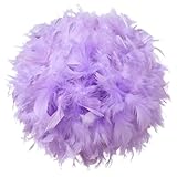 Waneway 15.7 inches Feather Lamp Shade for Ceiling Pendant Light, Lampshade for Table Lamp and Floor Lamp for Living Room, Bedroom, Wedding or Party Decoration, Purple