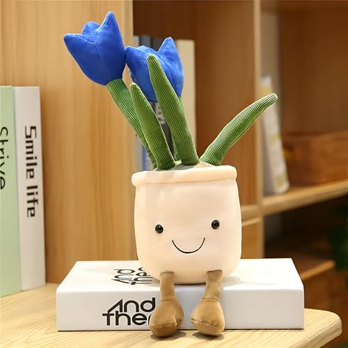 Image of Tickles Tulip Flower Pot Soft Stuffed Plush Pillow Toy for Kids Boys & Girls Birthday Gifts (Size: 30 cm Color: May Vary)