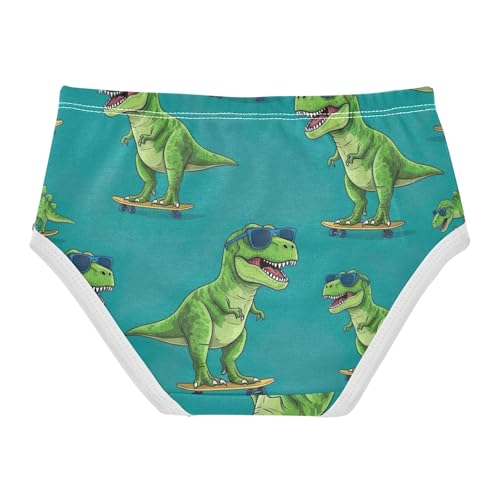 Cool Green Rex Dinosaurs Blue Girl Panties Cute Toddler Underwear Floral Cotton Print Underpants Briefs 2t2