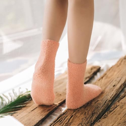 Womens Girls Soft Sleeping Slipper Socks Cozy Fluffy Fuzzy Socks Warm Winter Thermal Crew Sock Christmas Socks2