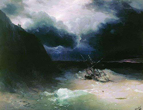 Peinture à l'huile Voile dans une Tempête Aivazovsky | Donnez du Caractère à vos Murs Vides