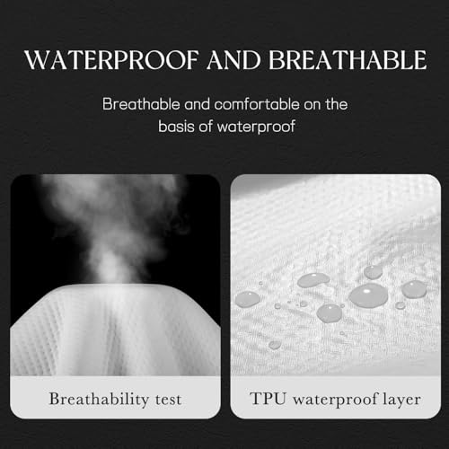 Image of King Mattress Protector Tencel Luxury 100% Waterproof Mattress Protector,Silky Soft & Breathable,Cooling Mattress Pad Cover Fitted 18 inch Deep Pocket Noiseless,78 inchx80 inch