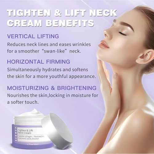 Go New Pure Beauty Tighten & Lift Neck Firming Cream - Anti-Aging Neck Creams for Tightening With Pro-Active Repair Firming