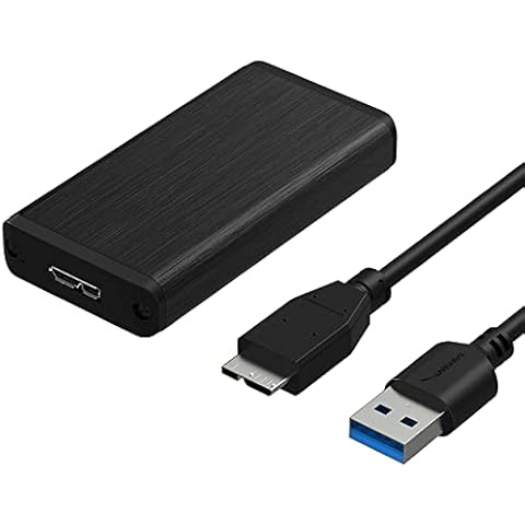 Sabrent Adaptador de alojamiento USB 3.2 Gen 1 mSATA II o III / 6G SSD Cover