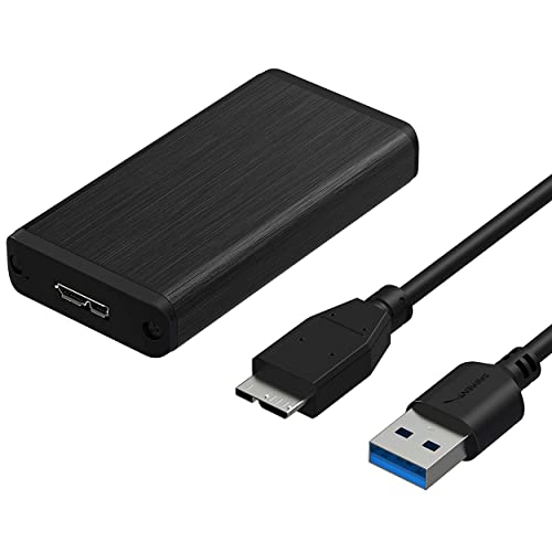 SABRENT USB 3.2 Gen 1 mSATA II o III / 6G SSD Adaptador de alojamiento [Soporte UASP] (EC-UKMS)