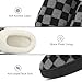 UBFEN Womens Slippers Classic Plaid Winter Warm with Memory Foam Fluffy House Shoes Platform Indoor Bedroom Black Gray Size 7-8