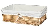 Vintiquewise Large Willow Basket with Fabric Lining (1 Large Basket)