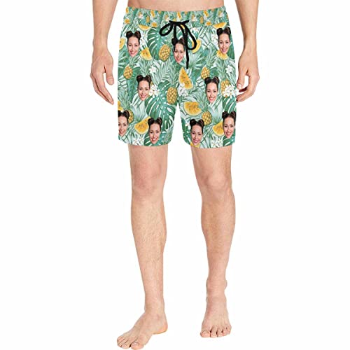 Custom Funny Swim Shorts with Faces Customized Gifts Mens Swim Trunks Wife Girlfriend Photos Beach Board Short for Me4