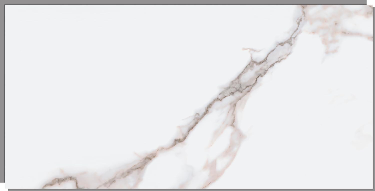 Dumawall+ Waterproof Wall Tiles, Easy-to-Install, Tongue & Groove System, UV Resistant, Strong & Durable | No Grouting, Cut with Hand Tools, Rome Polished Marble Rome Polished Marble 16 Pack: 11.81" x 23.62"