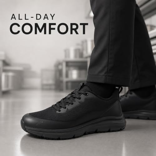 Image of Men's Chef Shoes Lightweight Non-Slip Wide Casual Work Shoes for Kitchens & Nursing