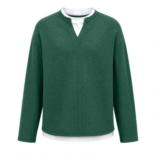 Waffle Long Sleeve Men Thermal Big And Tall Layered Comfort Waffle Tee - image 8