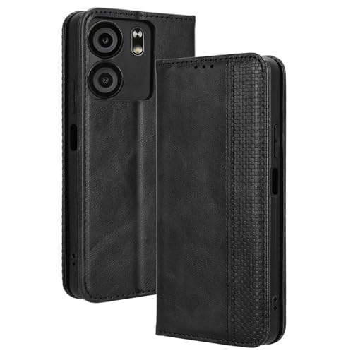 Lucyliy hülle Für Blu View 5, Schützendes PU-Leder-Etui mit Kartenschlitzen & Halterfunktion für Blu View 5 schwarz