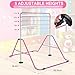 Gymnastics Bar for Kids 3-12 Years - Adjustable Height Horizontal Monkey Bars with 300lbs Capacity, Folding Home Gym Equipment & Non-Slip Base for Junior Training (Boys, Girls)