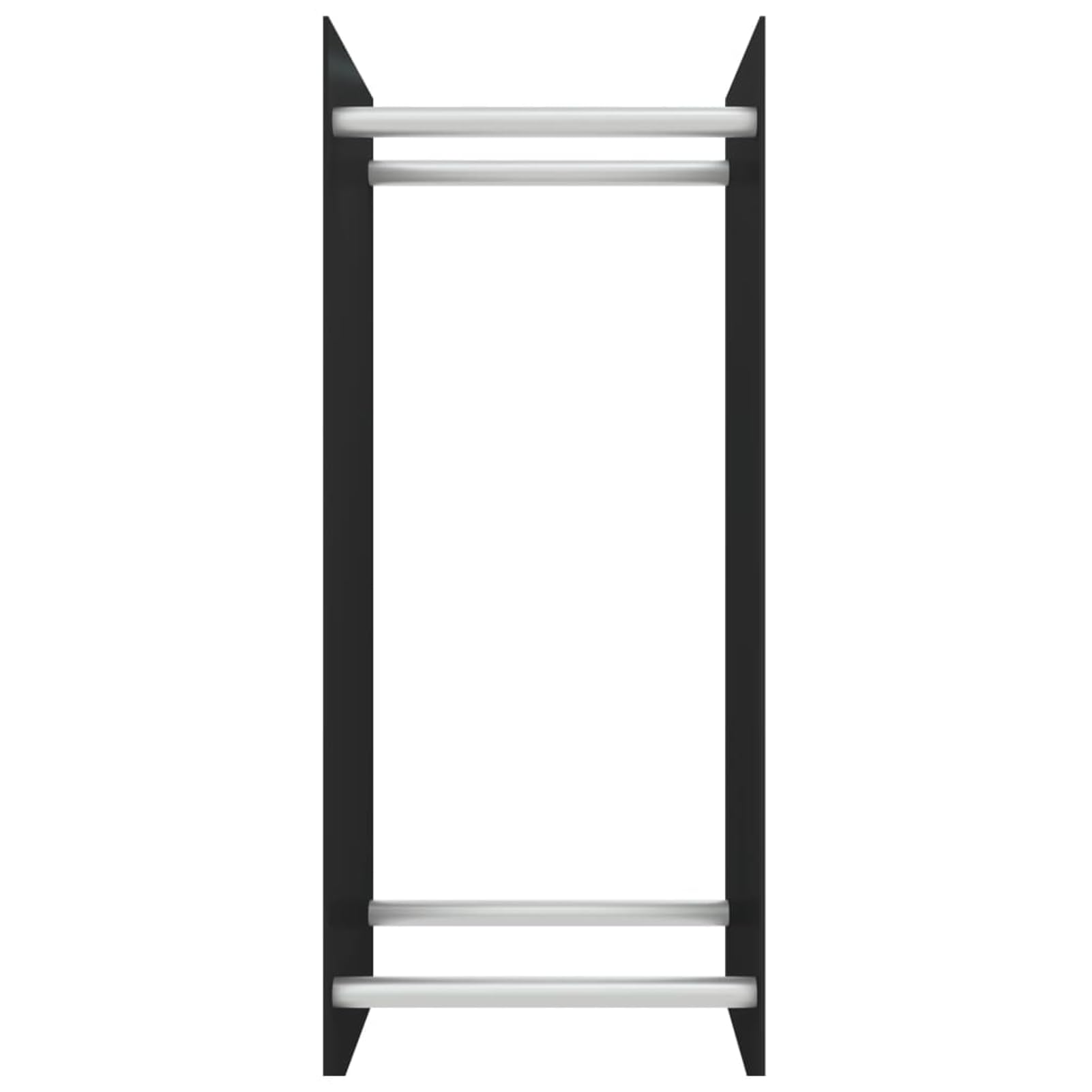 Gecheer Leñero De Interior I Soporte para Leña De Cristal Translúcido I Estantería De Almacenamiento De Acero Inoxidable o Metal - Templado Negro 40x35x100 cm