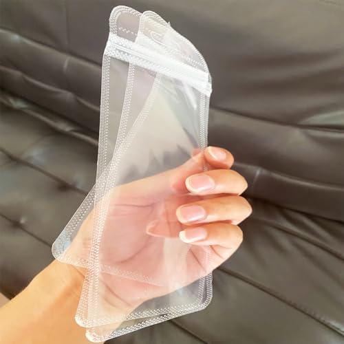Image of 100 Pcs Resealable Beadable Pen Packaging Bags for Small Business,Clear Zipper Smell Proof Storage Bags for Party Favor Food Storage, Jewelry, Cosmetic,Candy 3.34X8.66inch
