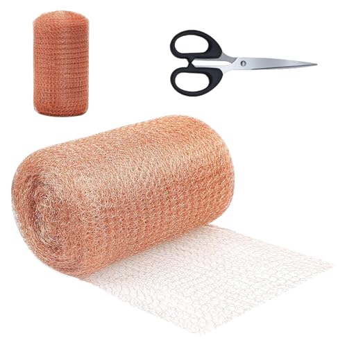 JFMANMSDS Copper Mesh UK Double Layer Knit Copper Wire Mesh 12.7cm/5in x 6m/20 Feet FineWire Mesh Roll Anti Slug Snail Copper Mesh Copper Wire for Slug Metal Copper Tape for Plants Slug Control