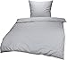 Produktbild Lorena Mako Batist Bettwäsche Basel Mini Steifen Grau, 155x220 cm + 80x80cm, 100% Baumwolle
