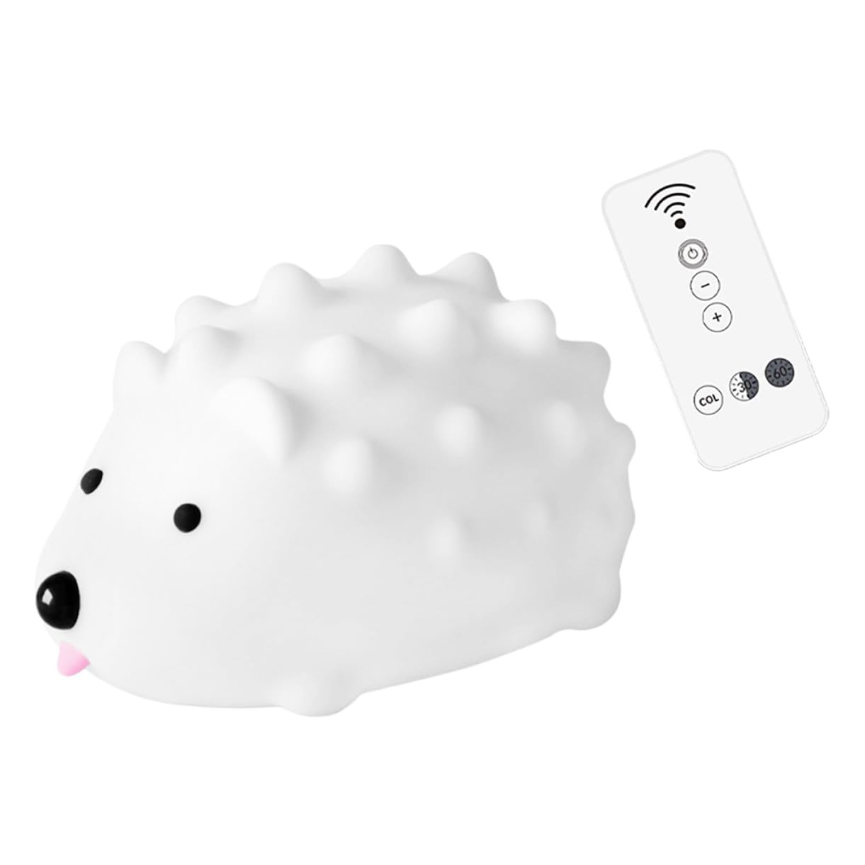 Lámpara Nocturna Erizo Creativa Recargable USB de Silicona Color Claro