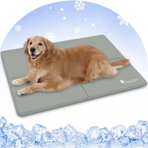 Angelpet ペット ひんやりマット【ペット専門家監修】犬 猫 夏用 クールマット 冷感ジェル 冷却マット ひんやりシート 暑さ対策 水・電気・冷蔵不要 折りたたみ 持ち運び 多用途 小中大型犬対応 120*80cm グレー