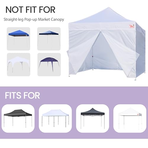 Image of Tradesparker 10x10 Pop up Canopy Sidewall Kit Only, 3 Sidewalls & 1 Doorwall Removable Zipper End Fit for Commercial Instant Tent Canopies,NOT Excluding Top and Frame,Black