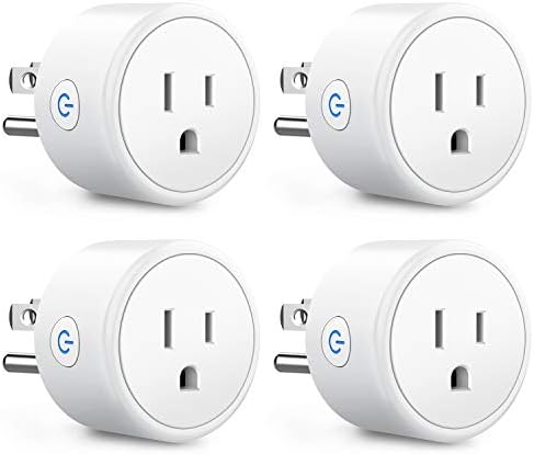 Aoycocr Smart Plugs That Work with Alexa Echo Google Home for Voice Control, Smart Home Mini WiFi Outlet with Timer Remote Control Function, No Hub Required, ETL FCC Listed 4 Pack, 2.4GHz Network