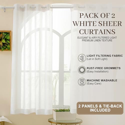 Image of Story@Home Window Curtains 5 Feet Long Set of 2 | Sheer Curtain | Transparent Curtain | Curtains for Living Room | (118 X 152 Cm, White) | Elegant Airy Net Drapes for Home Decor