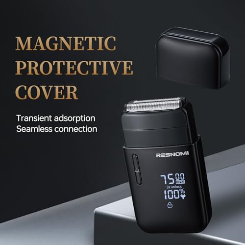 Image of Electric Foil Shavers for Men, Electric Razor for Men Face - 2 Floating Blades, IPX7 Waterproof, 3 Adjustable Gears, LCD Display, Type-C Rechargeable,Wet /Dry Foil Shaver for Travel & Home, Matte Black