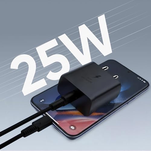 Image of KARWAN 25W Super Fast Charger with Cable [2Yrs Warranty] SFC 2.0 Adapter Compatible with Samsung Galaxy S /A /M /F /Z Series,S25 /S24 /S23 /S22 /S21 /Fe /Plus /Edge /Ultra /Flip /Fold & More, BIS Certified Charger