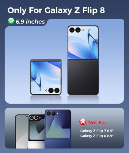 Image of FNTCASE for Samsung Galaxy Z Flip 8 Case with 360 Spin Magnetic Stand | Compatible for Magsafe,Full Hinge Protection,Screen Protector,Translucent Matte Grade Shockproof Protective Cover Deep Blue